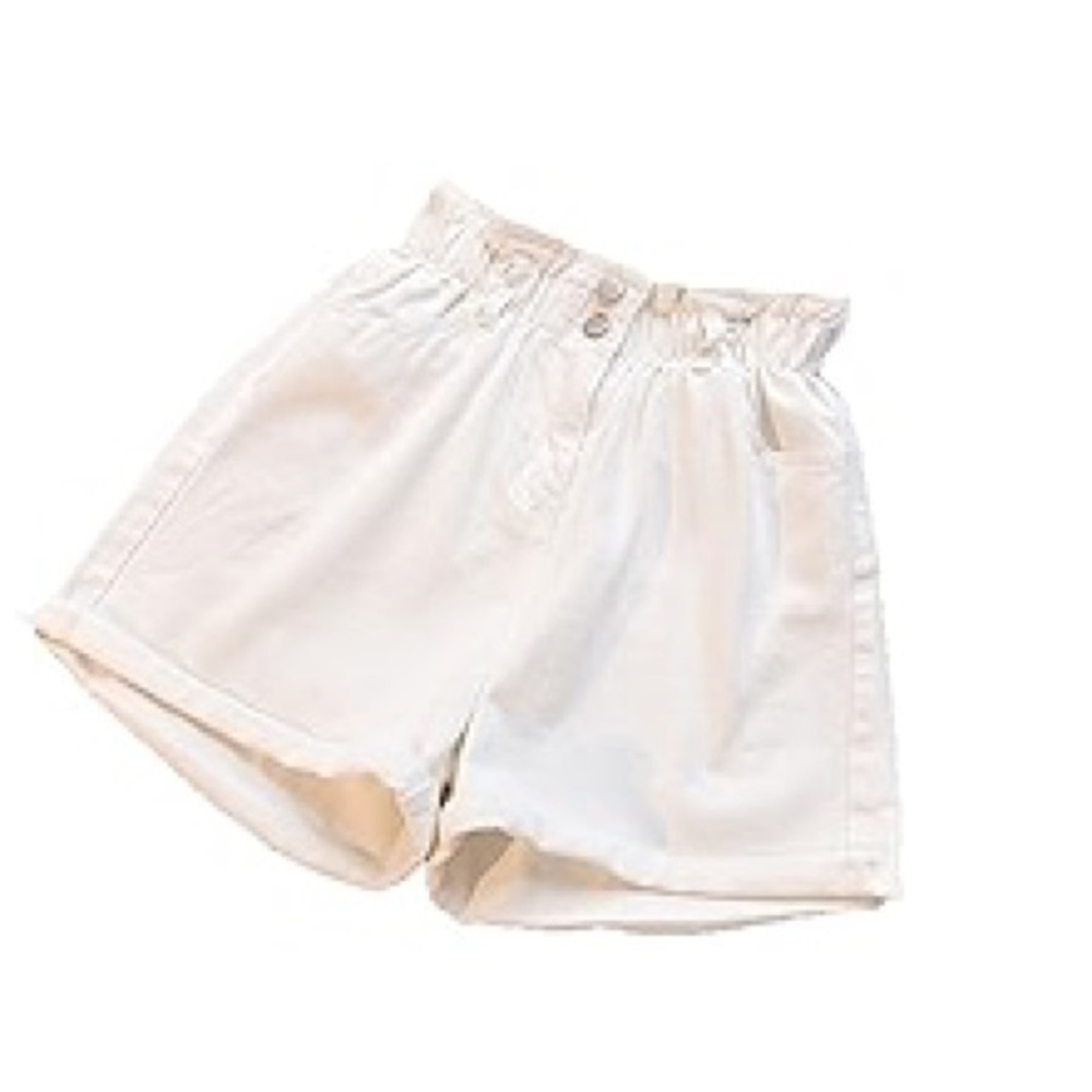 LAST CHANCE! Women's Princess Polly High Waist White Paper Bag Shorts